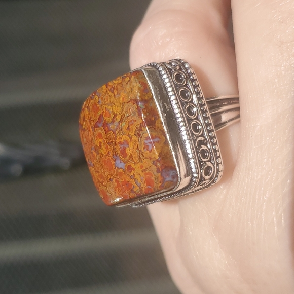 New Seam Agate 925 Silver Ring. - Picture 4 of 16